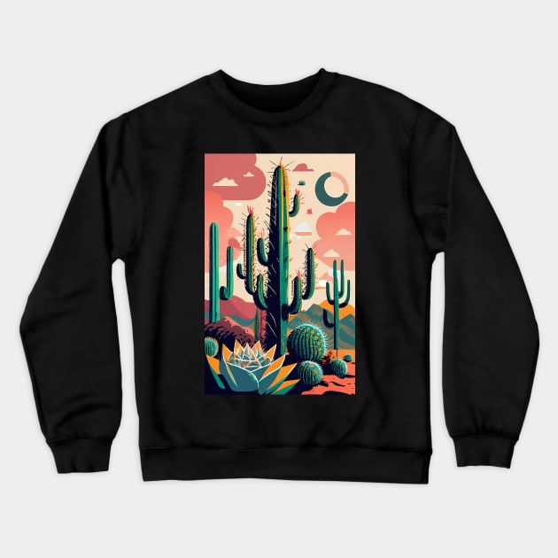 Cactus art Crewneck Sweatshirt by IOANNISSKEVAS